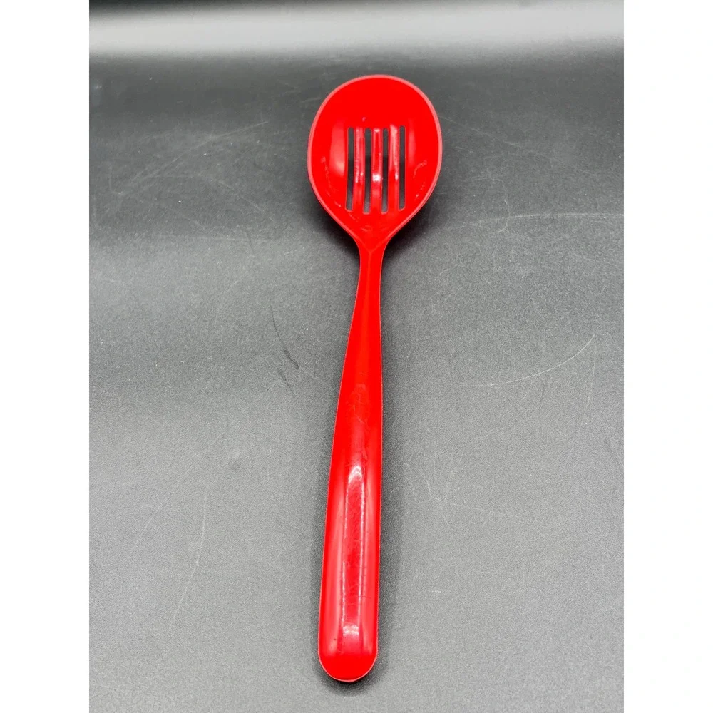 Vtg Red‎ Nylon Slotted Serving Spoon Made in USA Dishwasher Safe 12